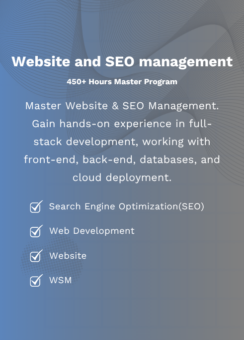 Program > Website and SEO management Master Program