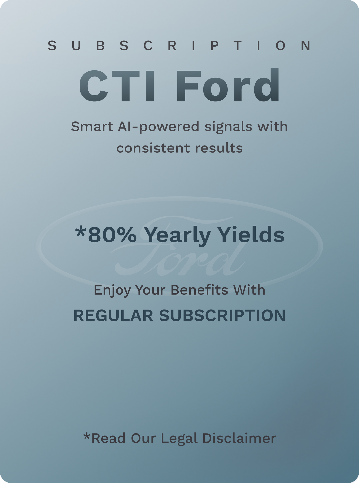 CTI > Subscription to CTI Service for the Ford Asset