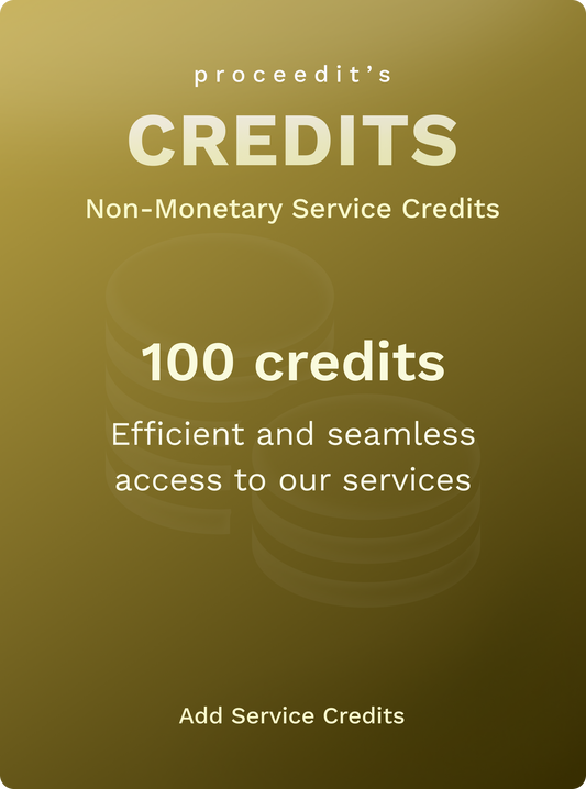 Credits > 100 proceedit Credits pack