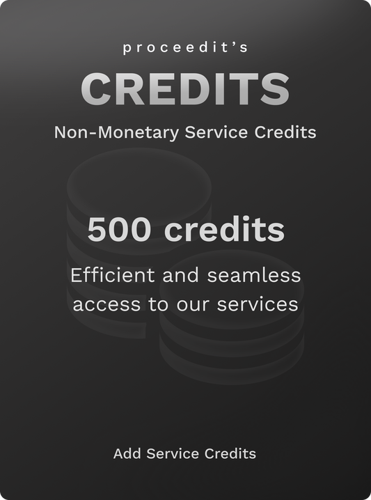 Credits > 500 proceedit Credits pack